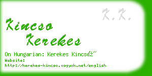 kincso kerekes business card